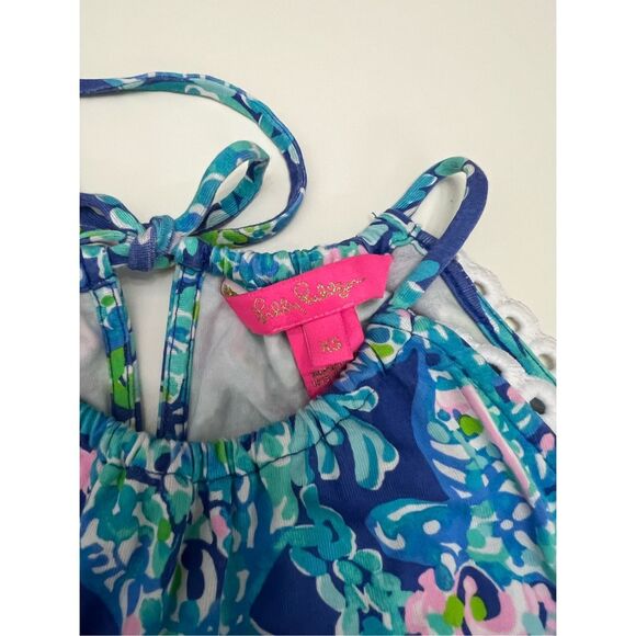 Lilly Pulitzer Womens Corsica Blue Turtle Villa Print Skort Romper Size XS - Picture 5 of 5